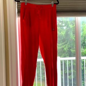 Alo red ribbed sweatpants